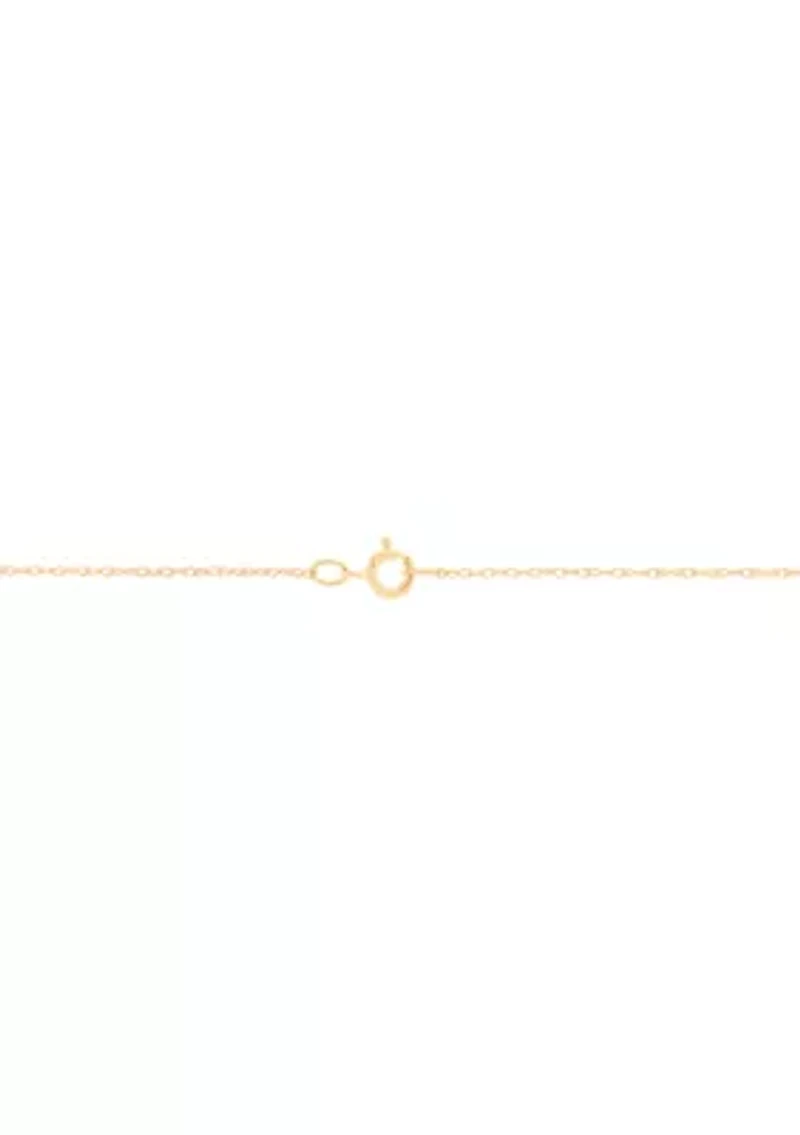 1/8 ct. t.w. Lab Grown Diamond and Opal Pendant with 18" Rope Chain in 10K Yellow Gold