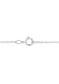 Lab Grown Sapphire and 1/4 ct. t.w. Lab Grown Diamond Pendant with 18" Rope Chain in Sterling silver