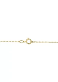 Lab Grown Emerald and 1/4 ct. t.w. Lab Grown Cross Pendant with 18" Rope Chain in 10K Yellow Gold