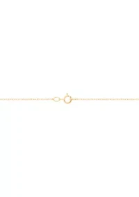 Onyx and Diamond Accent Flower Pendant with 18" Rope Chain in 10K Yelow Gold
