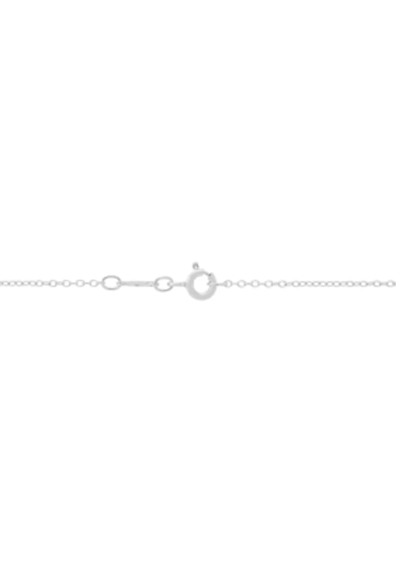 Onyx and Diamond Accent Pendant with 18" Cable Chain inSterling Silver