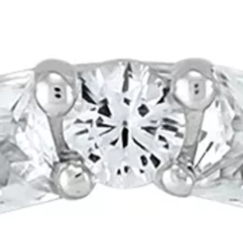 1.37 ct. t.w. Lab Grown White Sapphire Circle Pendant with 18" Cable Chain in Sterling Silver