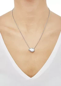 Created Opal and White Topaz Necklace in Sterling Silver