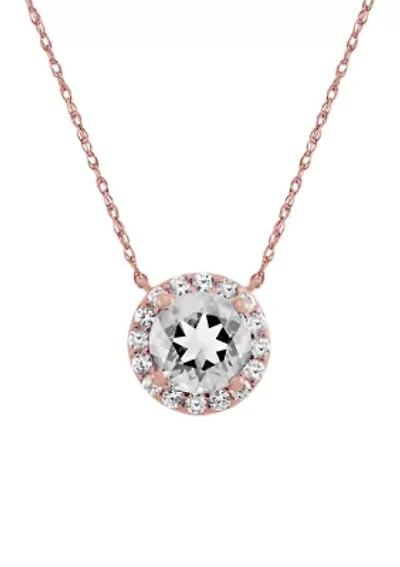 1.9 ct. t.w. Lab Created White Sapphire Circle Pendant Necklace in 10k Gold