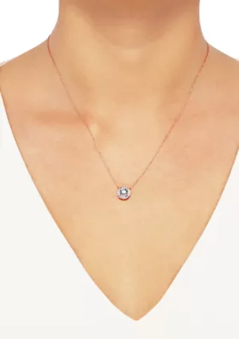 1.9 ct. t.w. Lab Created White Sapphire Circle Pendant Necklace in 10k Gold