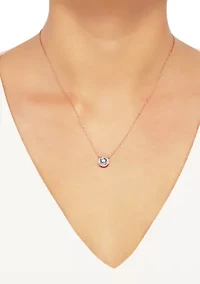 1.9 ct. t.w. Lab Created White Sapphire Circle Pendant Necklace in 10k Gold