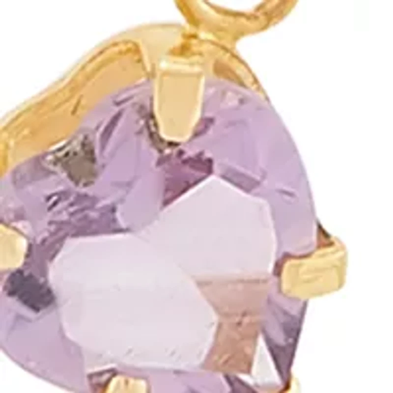 Heart Amehtyst Necklace in 10K Yellow Gold