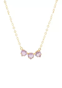 Heart Amehtyst Necklace in 10K Yellow Gold
