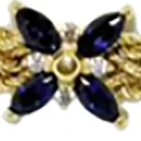 Created Sapphire and White Cubic Zirconia Gold Plated Necklace in Sterling Silver