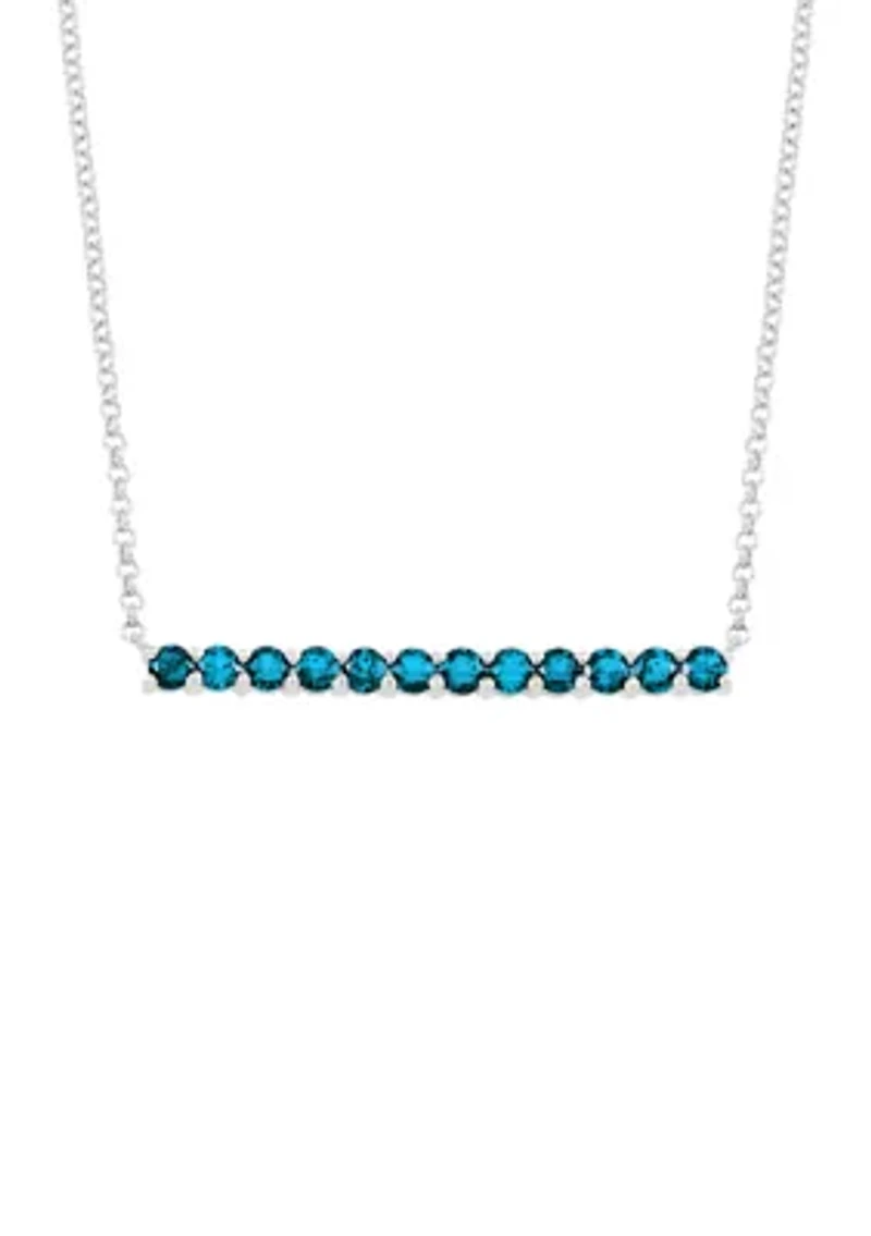 1.8 ct. t.w. Blue Topaz Bar Necklace in Sterling Silver