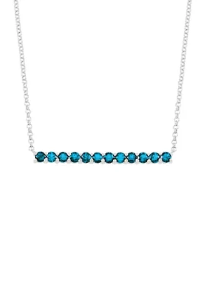 1.8 ct. t.w. Blue Topaz Bar Necklace in Sterling Silver