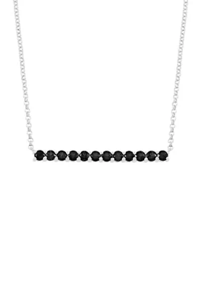 1.44 ct. t.w. Onyx Bar Necklace in Sterling Silver