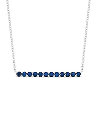 1.68 ct. t.w. Created Sapphire Bar Necklace in Sterling Silver