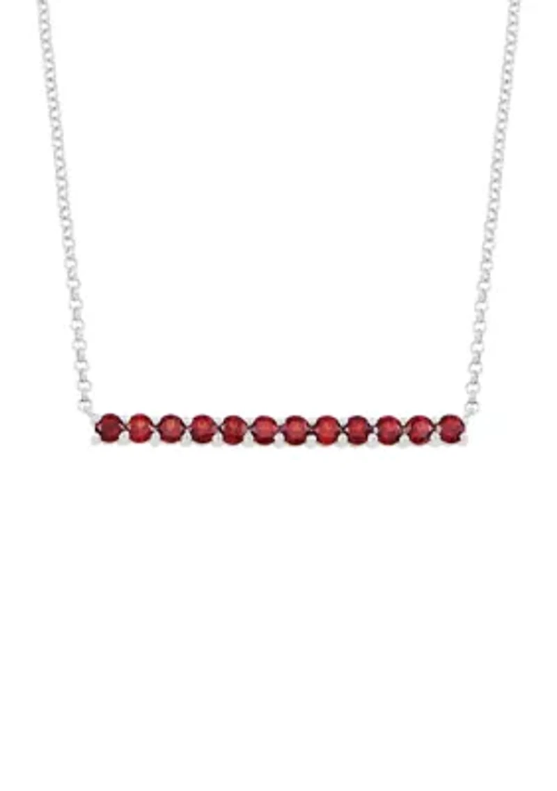 1.8 ct. t.w. Created Ruby Bar Necklace in Sterling Silver