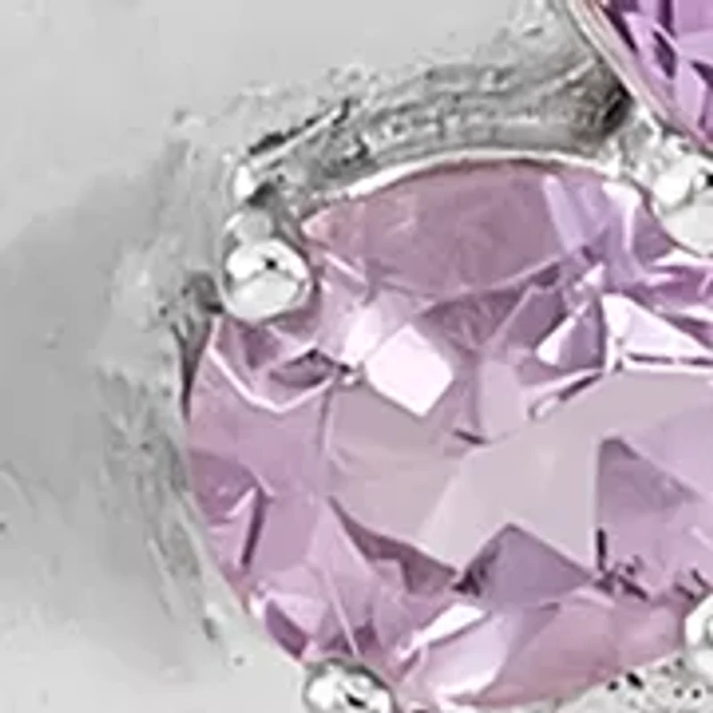 Diamond and Amethyst Butterfly on Bar Necklace in Sterling Silver