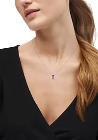 1/6 ct. t.w. Diamond and Ruby Necklace in 10K White Gold