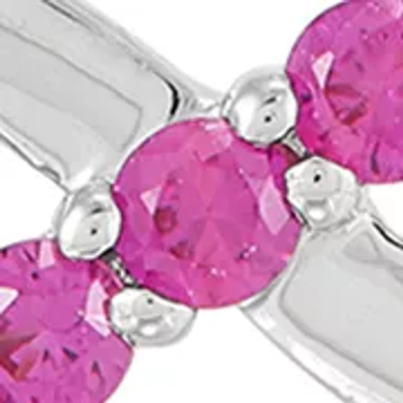 Lab Created Ruby Infinity Necklace in Sterling Silver