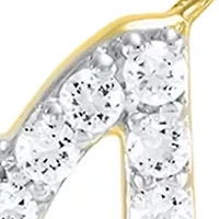 Lab Grown White Sapphire Sport Theme Mom Necklace in Gold Over Sterling Silver