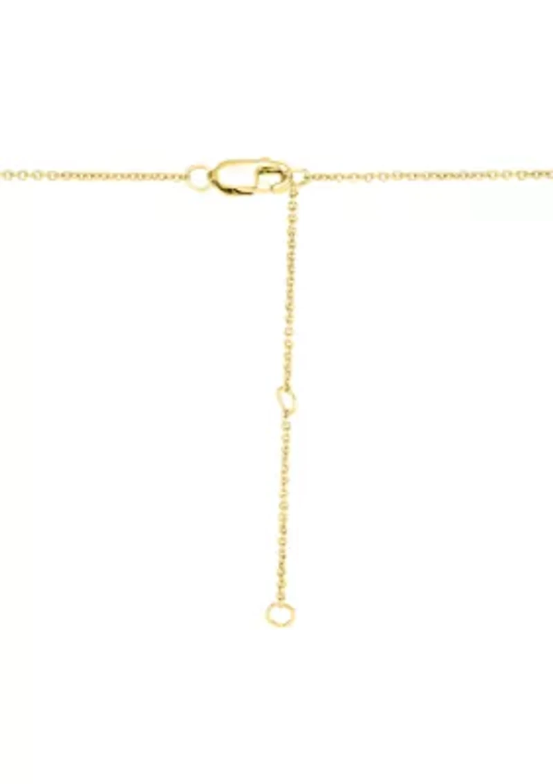 Lab Grown White Sapphire Sport Theme Mom Necklace in Gold Over Sterling Silver