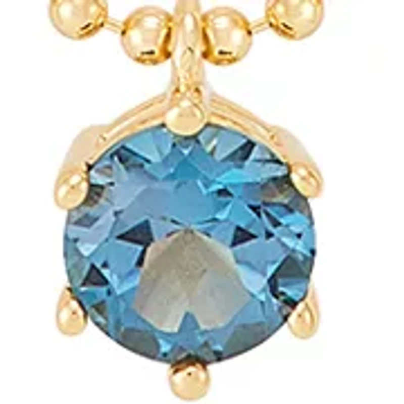 Multi Blue Topaz Necklace in Gold Over Silver