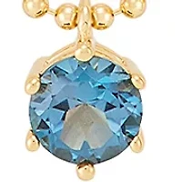Multi Blue Topaz Necklace in Gold Over Silver