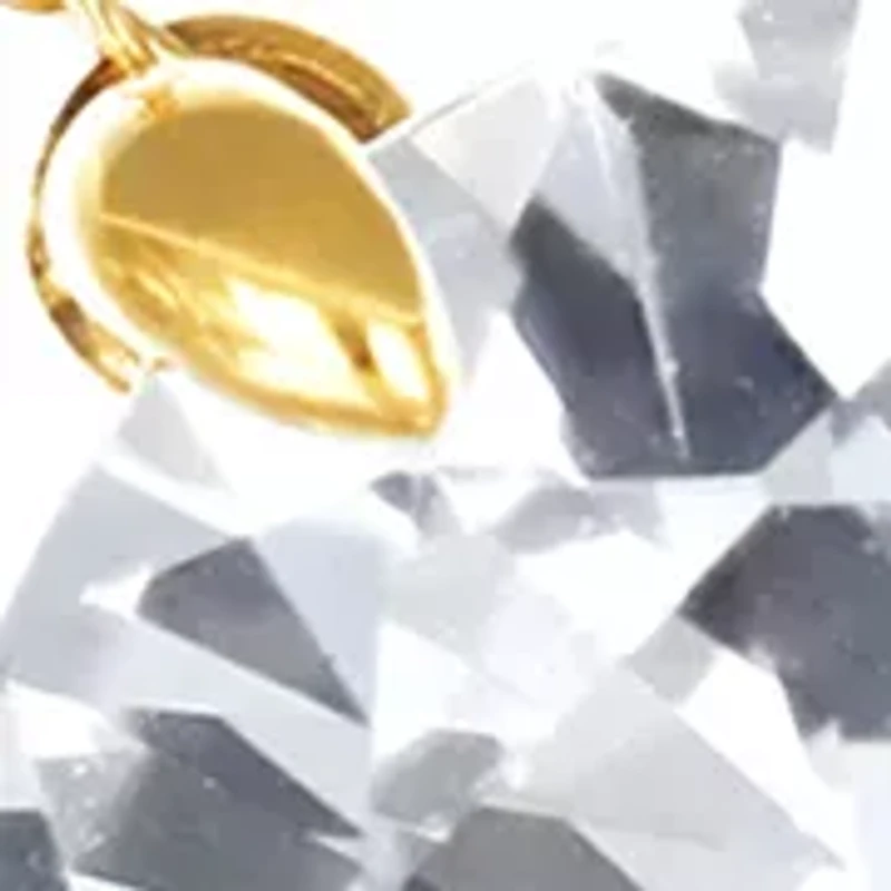 Lab Grown White Sapphire Pendant Necklace with 18" Rope Chain in 10K Yellow Gold