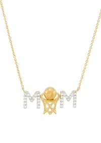 Lab Created Created White Sapphire Mom Necklace in Sterling Silver