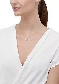 Lab Created Created White Sapphire Mom Necklace in Sterling Silver