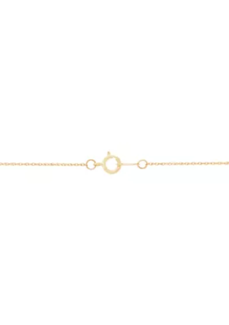 Three Stone Onyx and Diamond Accent Necklace in 10K Yellow Gold