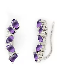 Amethyst Earrings in Sterling Silver