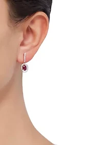 Ruby and 1/4 ct. t.w. Diamond Dangle Earrings in 10K Yellow Gold