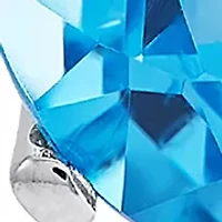 Swiss Blue Topaz Stud Earrings in 14K White Gold