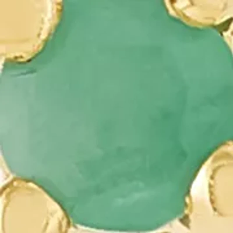 Emerald Climner Earrings in 14K Yellow Gold