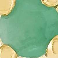 Emerald Climner Earrings in 14K Yellow Gold
