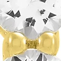 Lab Grown White Sapphire Hoop Earrings in Gold Over Silver