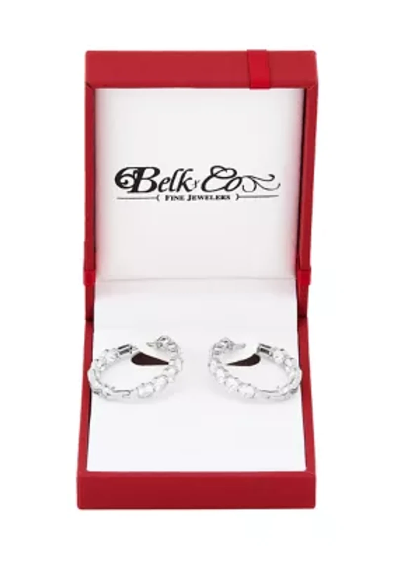 6 ct. t.w. Lab Grown White Sapphire Hoop Earrings in Sterling Silver