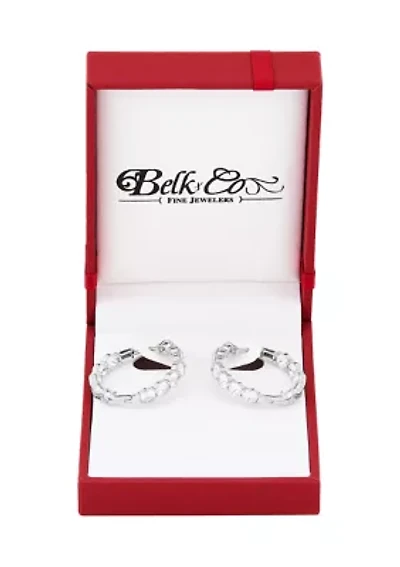 6 ct. t.w. Lab Grown White Sapphire Hoop Earrings in Sterling Silver