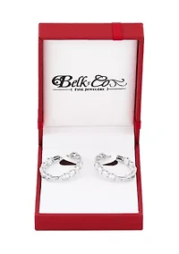 6 ct. t.w. Lab Grown White Sapphire Hoop Earrings in Sterling Silver