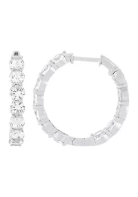 6 ct. t.w. Lab Grown White Sapphire Hoop Earrings in Sterling Silver