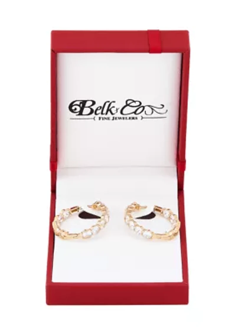 6 ct. t.w. Lab Grown White Sapphire Hoop Earrings in Gold Over Silver