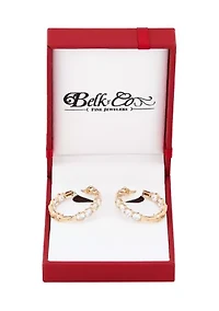 6 ct. t.w. Lab Grown White Sapphire Hoop Earrings in Gold Over Silver