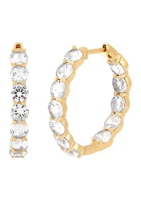 6 ct. t.w. Lab Grown White Sapphire Hoop Earrings in Gold Over Silver