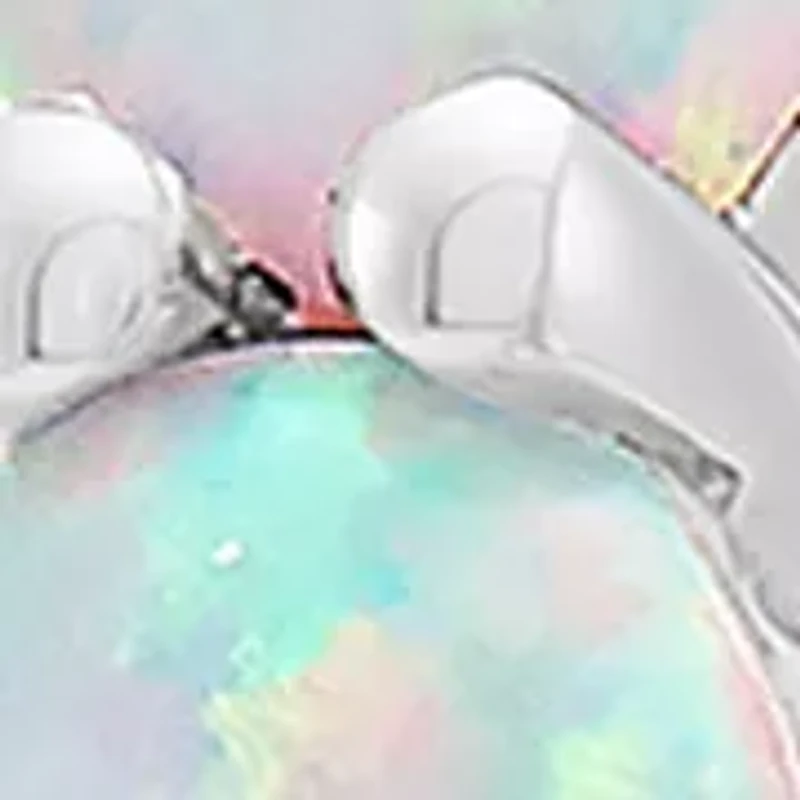 Lab Grown Opal Hoop Earrings  in Sterling Silver