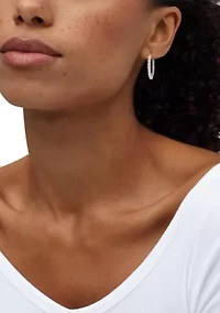 Lab Grown Opal Hoop Earrings  in Sterling Silver