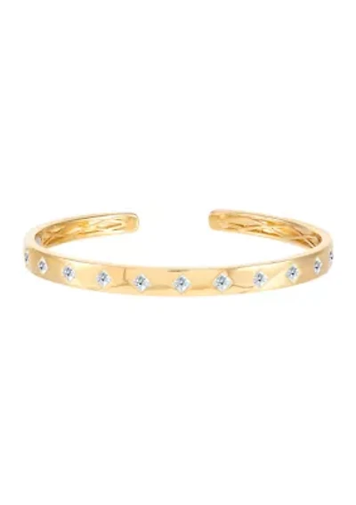 1.98 ct. t.w. Lab Grown White Sapphire Cuff Bangle in Gold over Sterling Silver