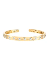 1.98 ct. t.w. Lab Grown White Sapphire Cuff Bangle in Gold over Sterling Silver