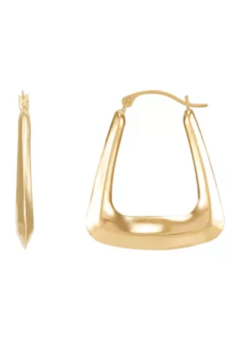 Triangle Hoop Earrings in 10K Yellow Gold