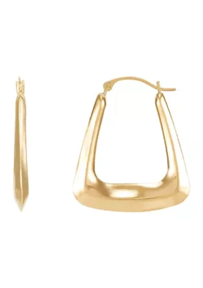 Triangle Hoop Earrings in 10K Yellow Gold