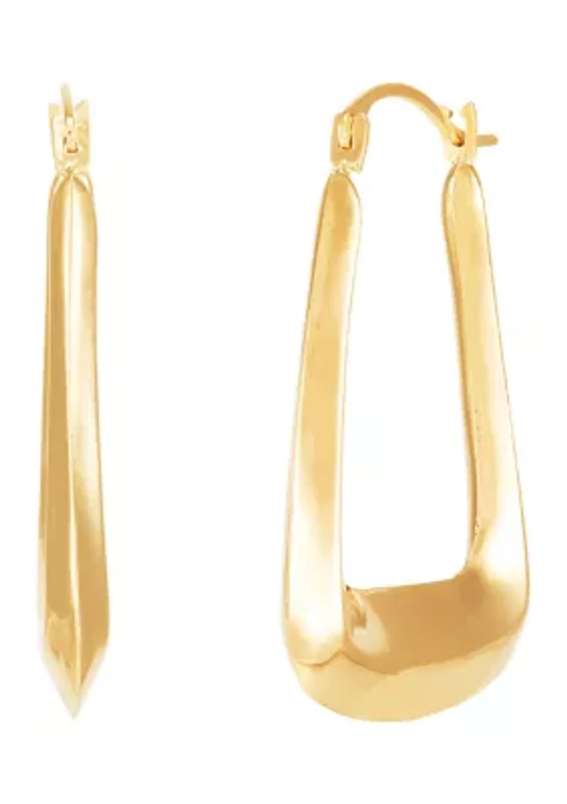 Triangle Hoop Earrings in 10K Yellow Gold