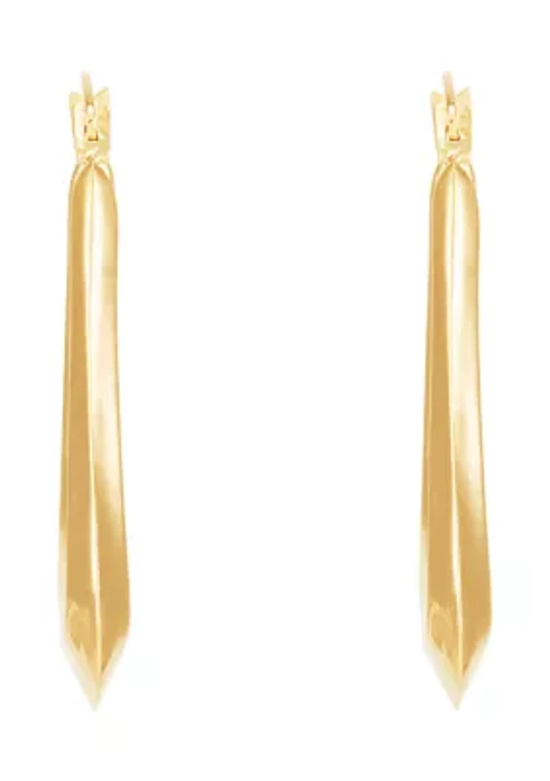Triangle Hoop Earrings in 10K Yellow Gold